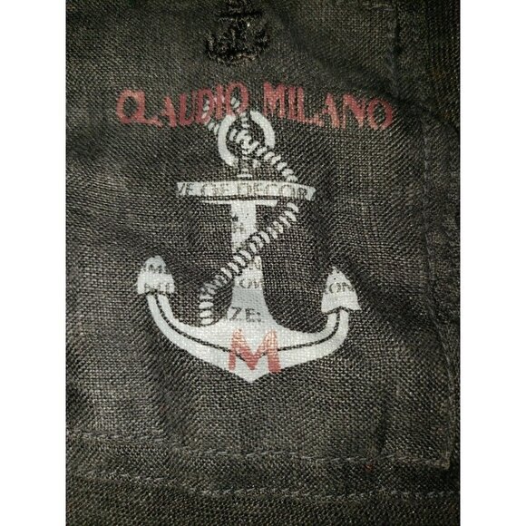 SOLD CLAUDIO MILANO Dress Short Sleeve Lightweight Linen Blend Lagenlook Casual - Picture 4 of 5